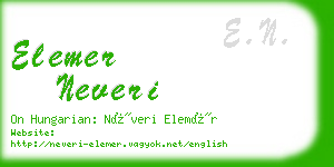 elemer neveri business card